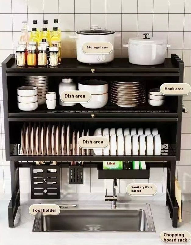 Escurridor 2 pisos sobre lavaloza - 85 X 28 X 90 cm